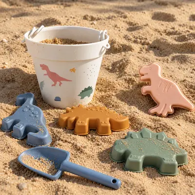 Mon seau de plage dinosaures